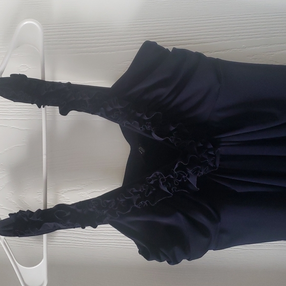 Navy Ruffle Dress - Picture 2 of 3